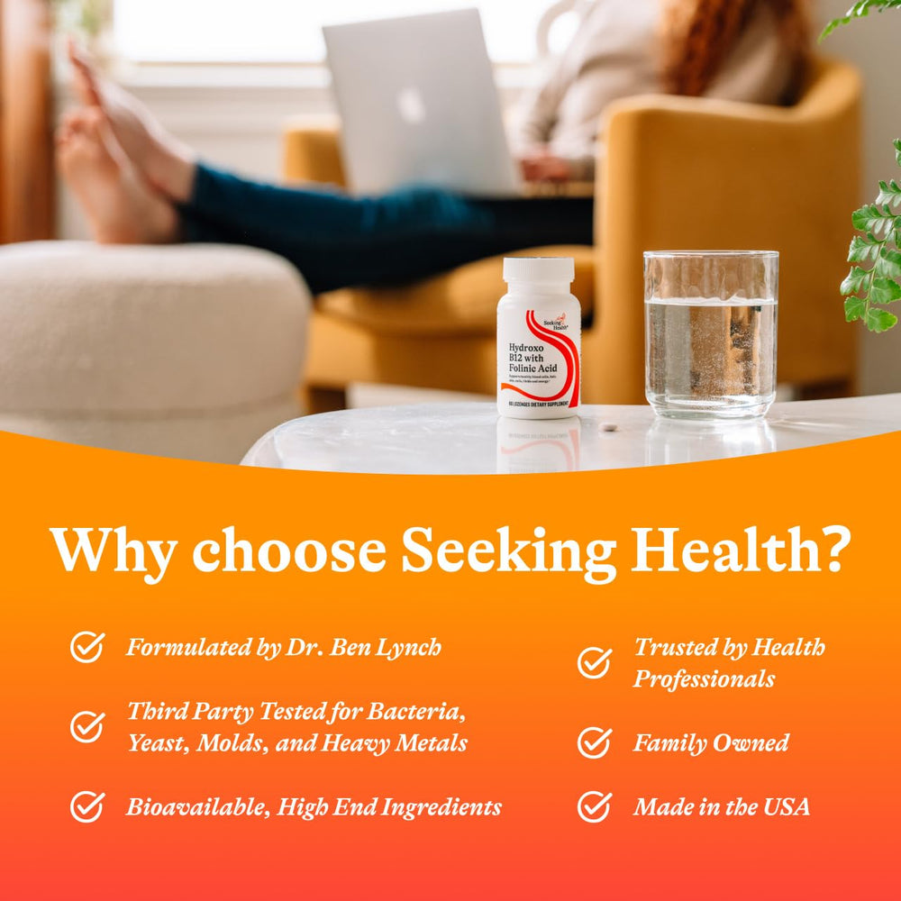 In-use scene reflects morning routine with Hydroxo B12 lozenge