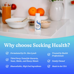 Allergen-free label statement on Seeking Health Immune Intensive bottle