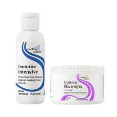 Daily-use scene with Seeking Health Immune Intensive bottle