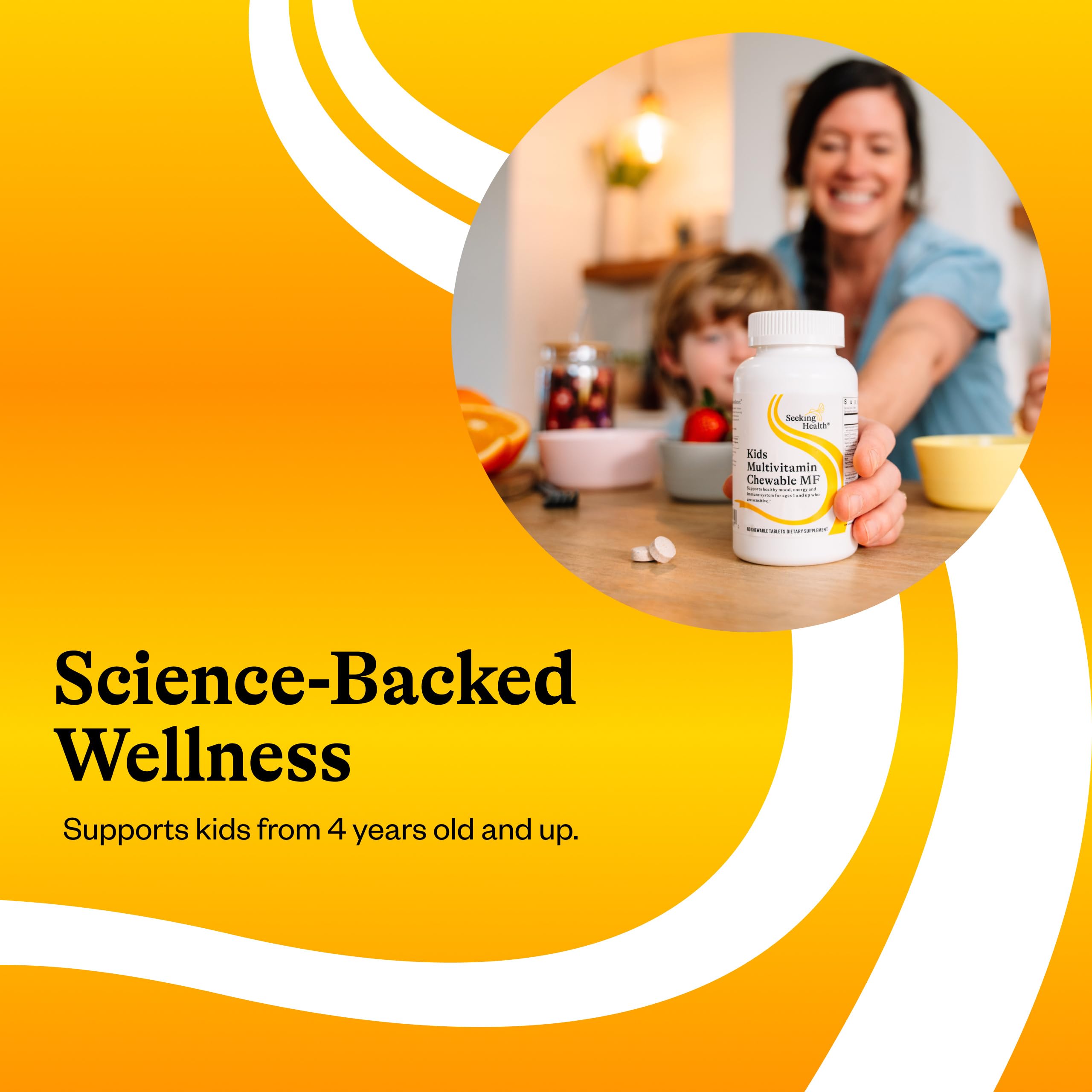 Seeking Health packaging free-from icons indicating allergen-friendly profile