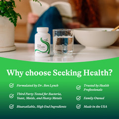 Sealed bottle of Seeking Health Liver Nutrients ready for daily dosage routines.