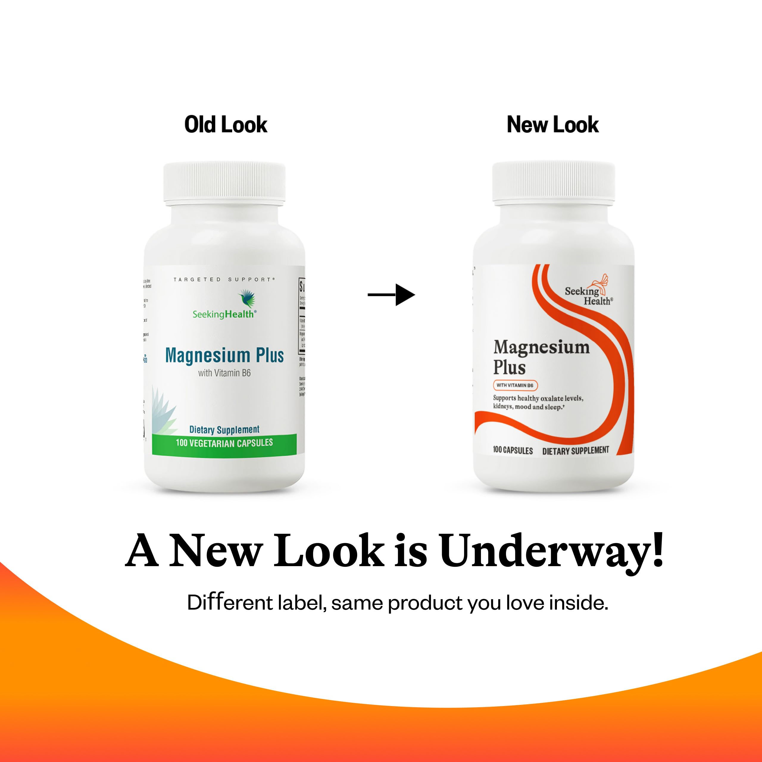 Seeking Health Magnesium Plus allergen-free badge emphasizes clean ingredients