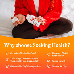 Seeking Health Magnesium Plus sleep scene illustrates a calming nighttime routine