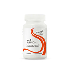 Seeking Health Methyl B12 5000 bottle front highlights potent B12 formula