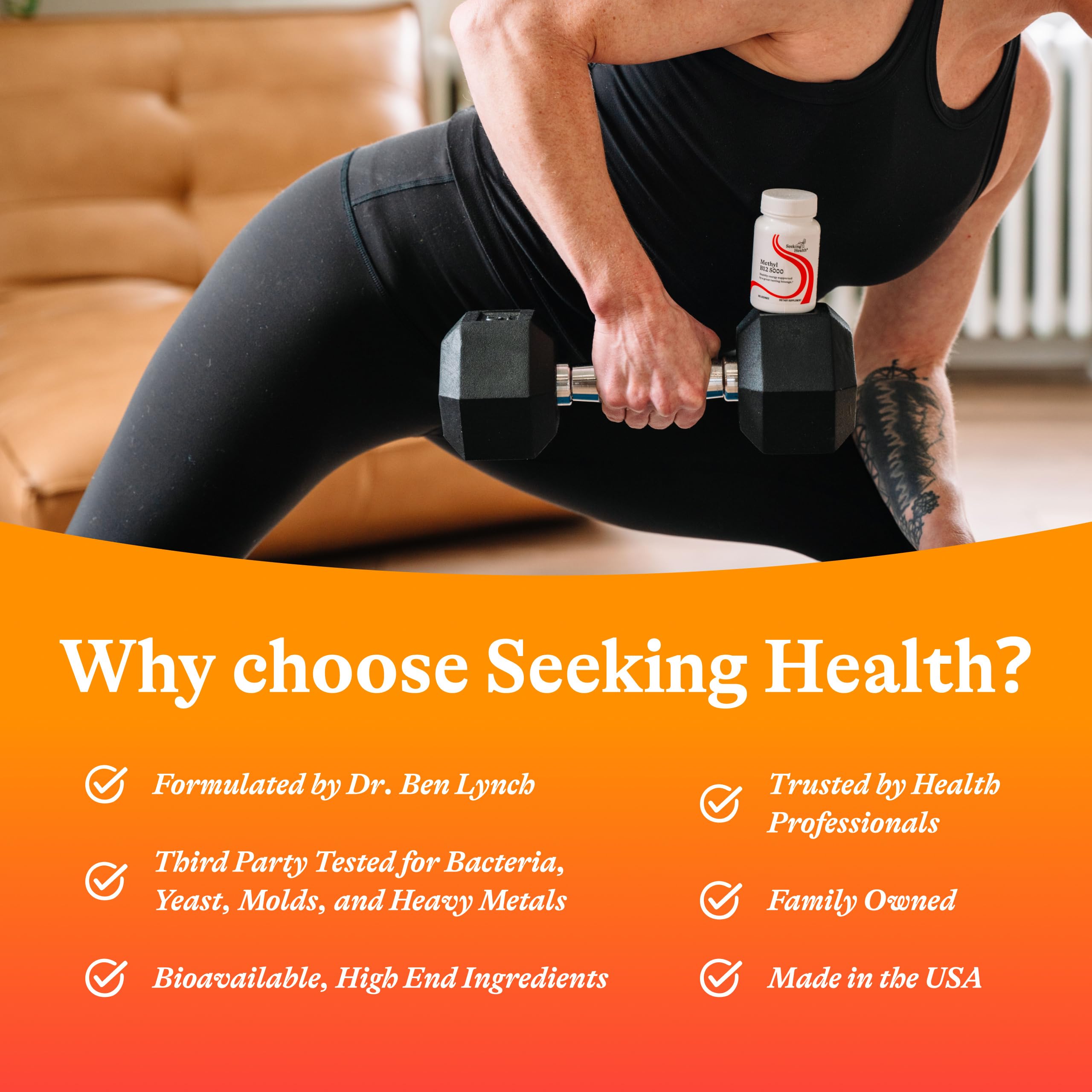 Seeking Health Methyl B12 5000 energy graphic hints metabolism support