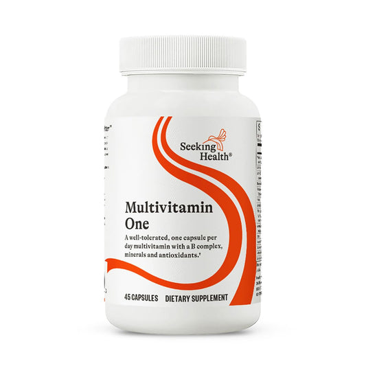 Seeking Health Multivitamin One bottle cap for easy daily dose supporting methylation