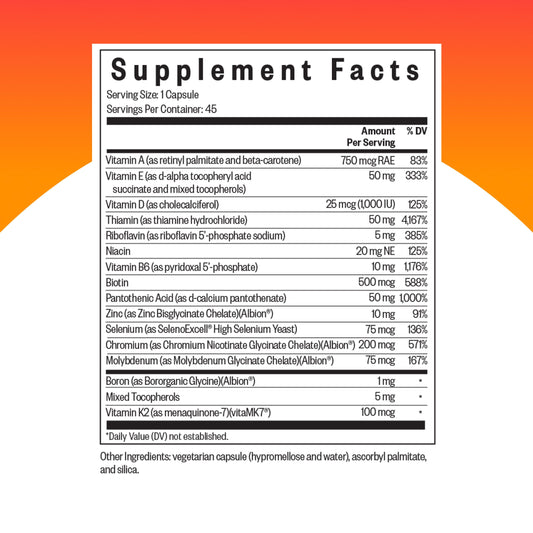 Seeking Health One Sensitive bottle side view showing compact daily capsules for vegetarians