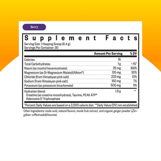 Seeking Health Optimal Electrolyte Berry scoop emphasizes easy mixing.