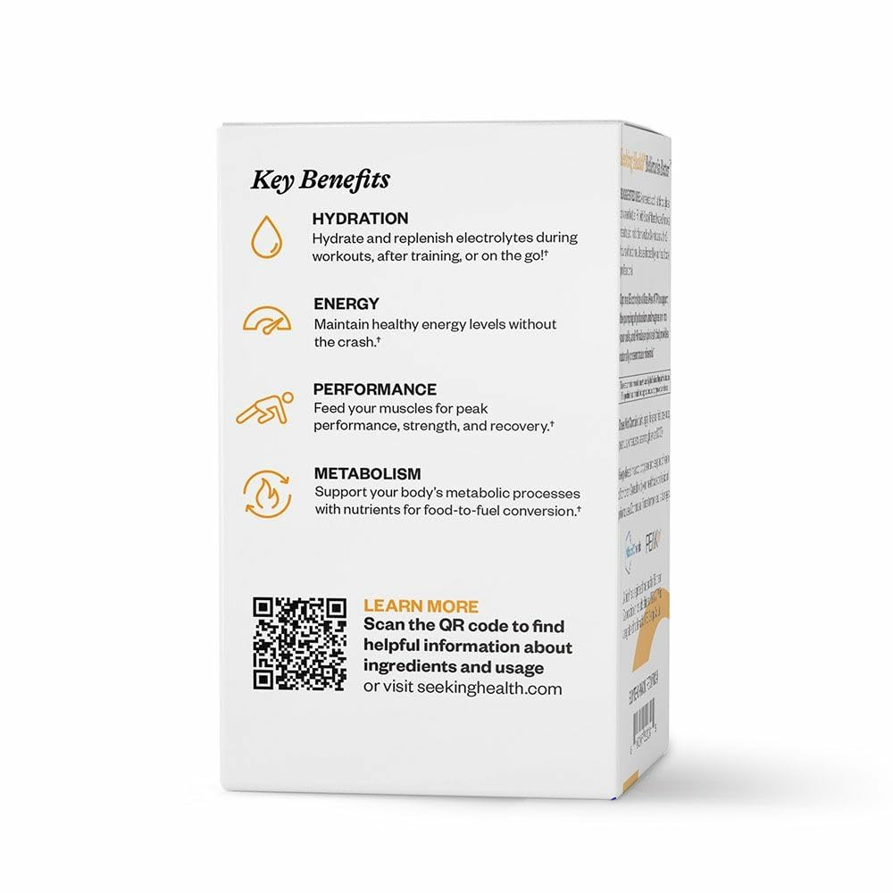Athlete preparing an orange electrolyte drink from Seeking Health for workout recovery.