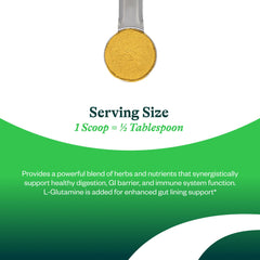 Seeking Health Optimal GI Plus peach powder with measuring scoop ready to mix for daily digestive comfort.