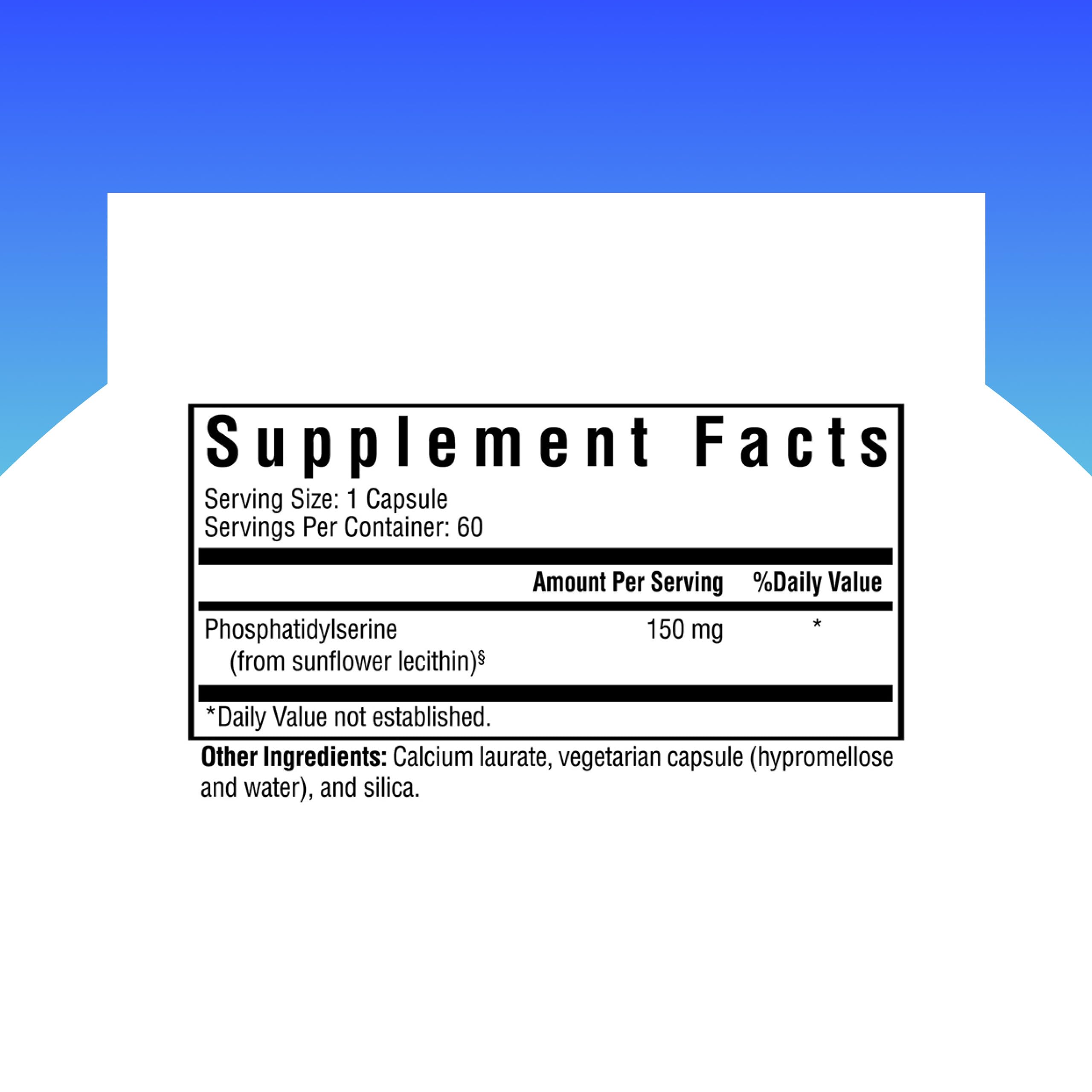 Seeking Health phosphatidyl serine capsules closeup showing supplement form.