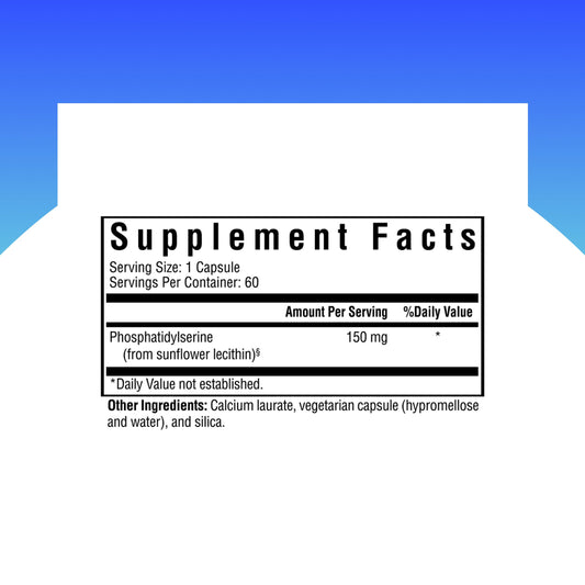 Seeking Health phosphatidyl serine capsules closeup showing supplement form.