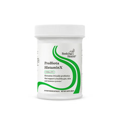 Seeking Health ProBiota HistaminX bottle front view for gut support.