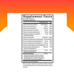 Close-up of Seeking Health Skin Nutrients label highlighting ingredients