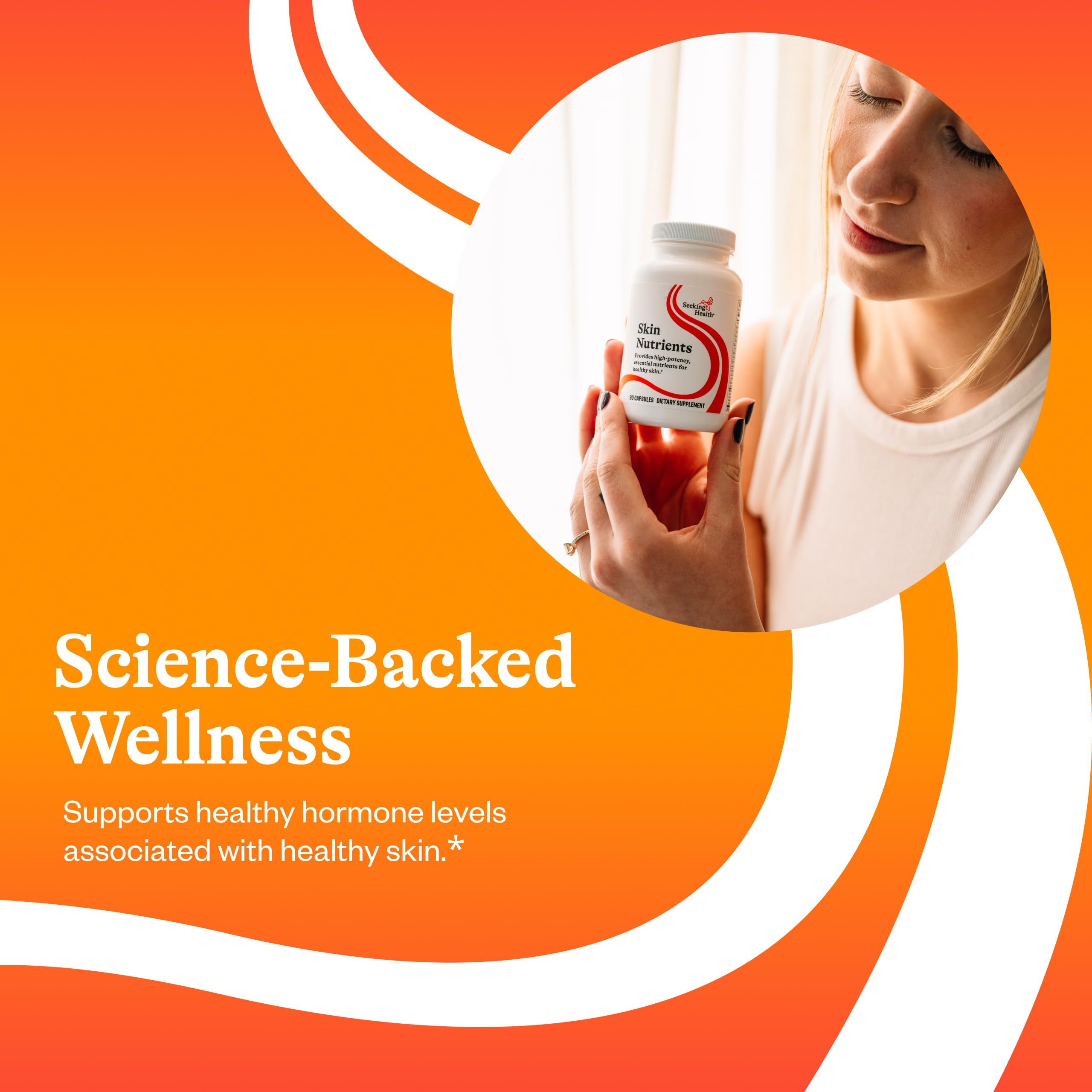 Styled setup showing daily dose of Seeking Health Skin Nutrients