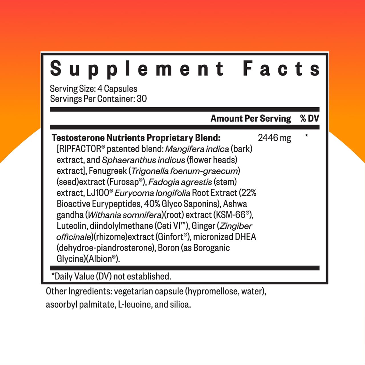 Seeking Health Testosterone Nutrients capsules closeup highlights convenient daily support.