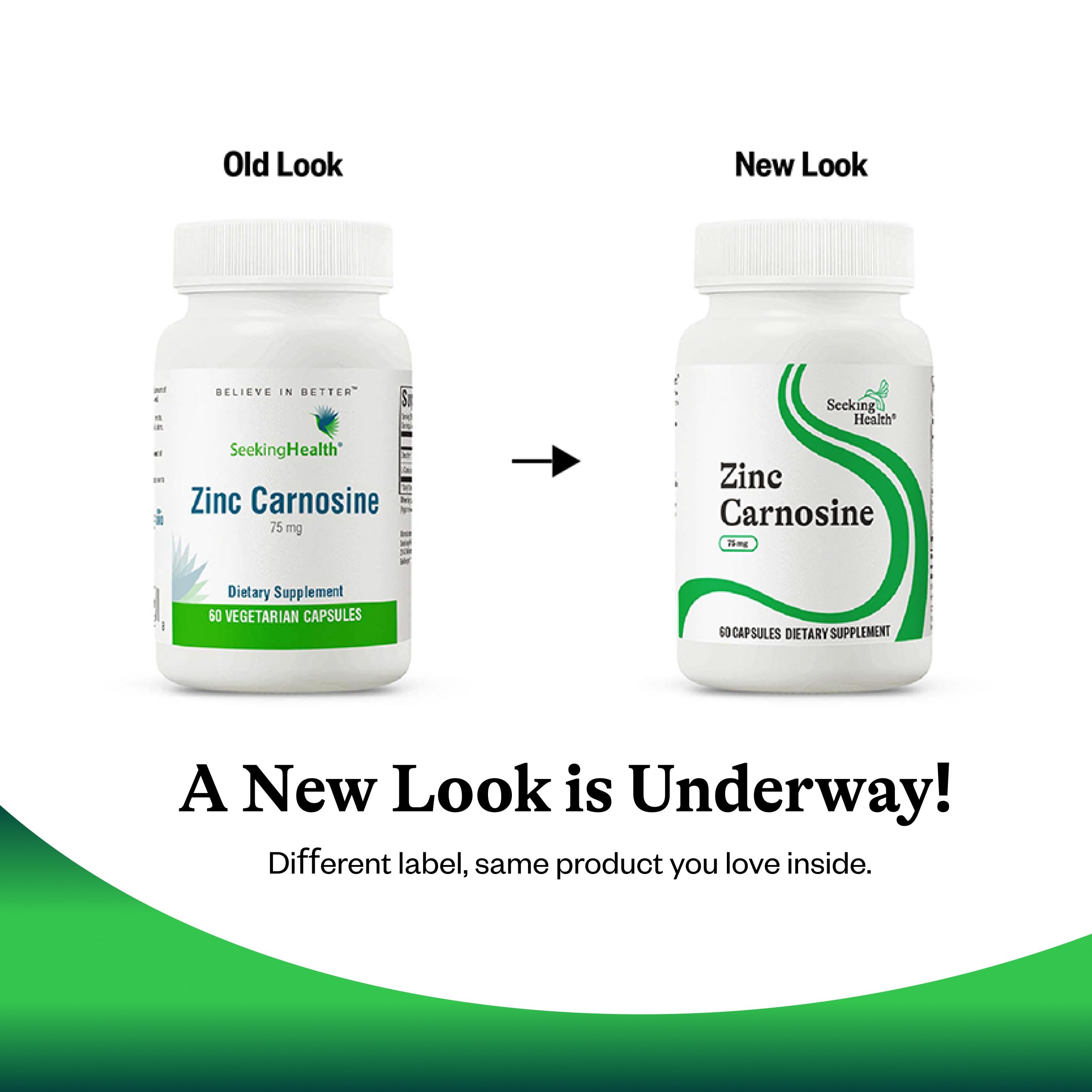 Seeking Health Zinc Carnosine ingredient panel closeup communicates clean formulation
