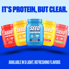 SEEQ Blue Razz Freeze packaging on desk suggests convenient post-workout option