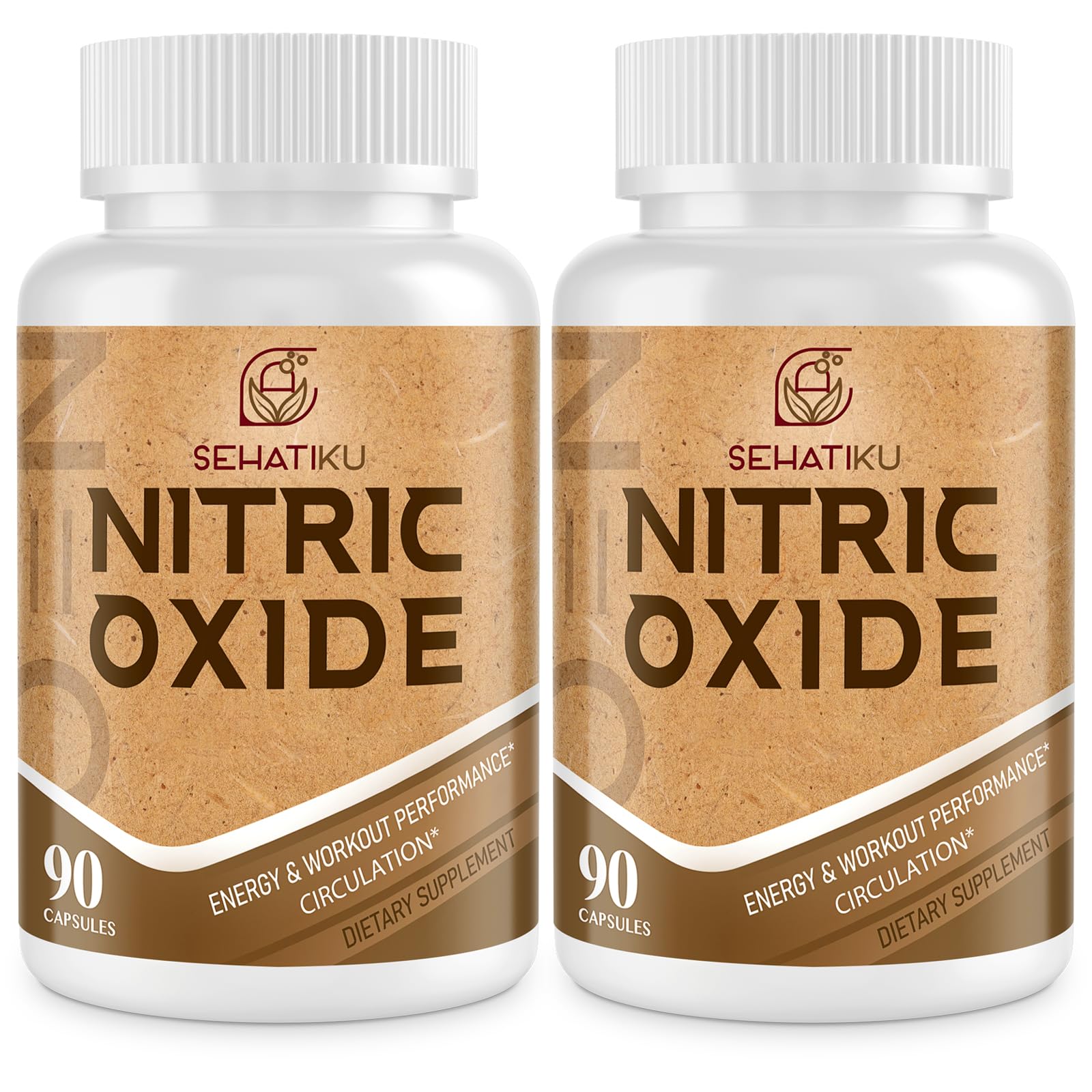 SehatiKu Nitric Oxide bottle label highlights brand and flow-support formula