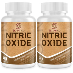 SehatiKu Nitric Oxide bottle label highlights brand and flow-support formula