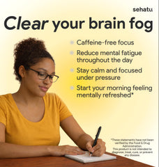 SEHATU Clarity Plus box packaging on a clean surface highlighting natural ingredients
