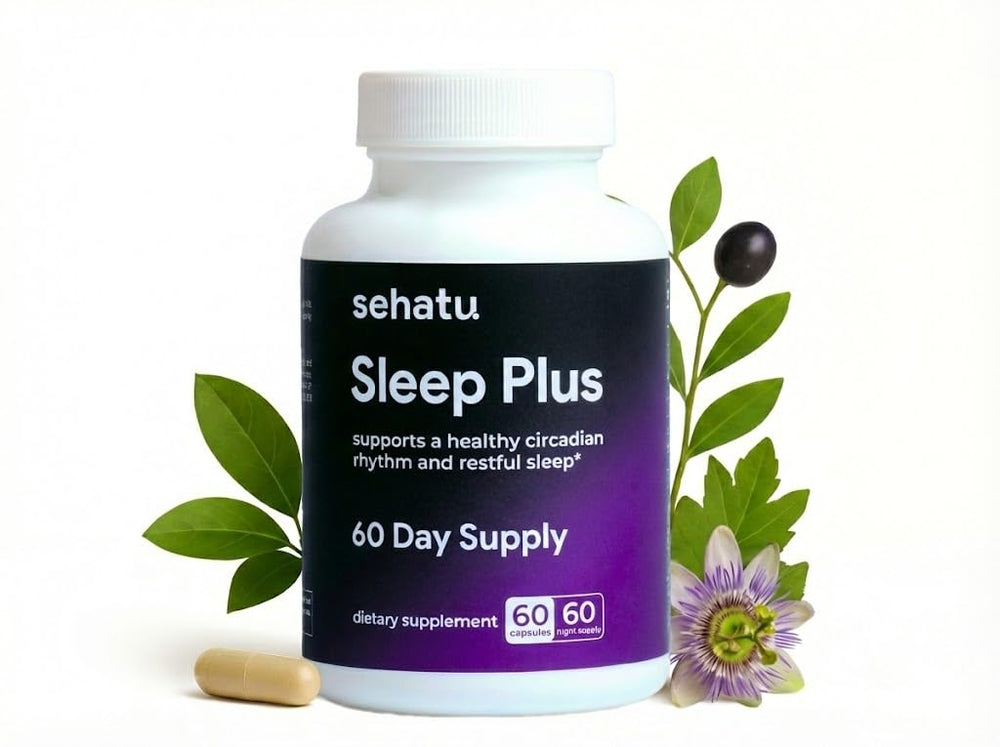 SEHATU Sleep Plus bottle with capsules for restful sleep support.