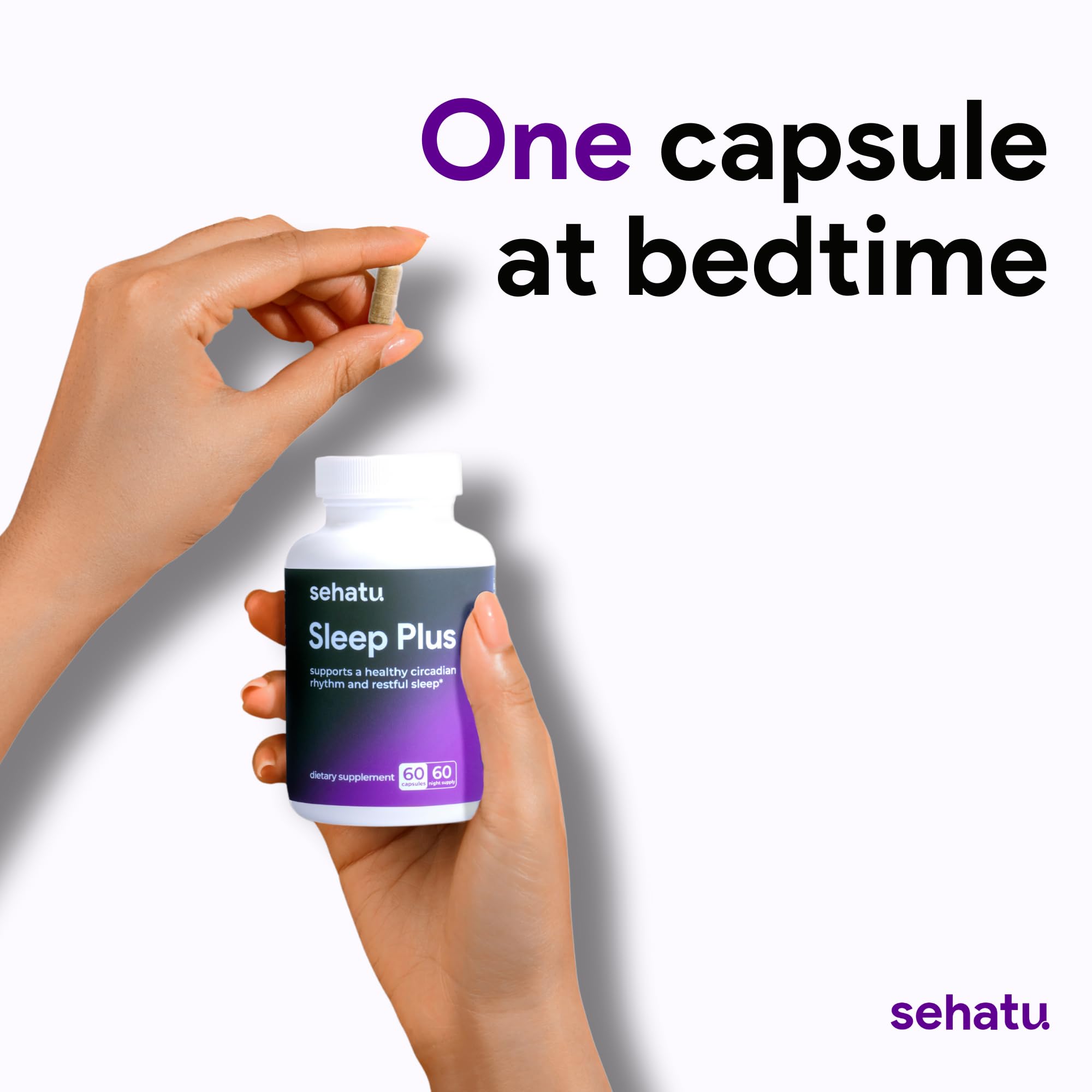 SEHATU Sleep Plus packaging showcasing 60-day supply.