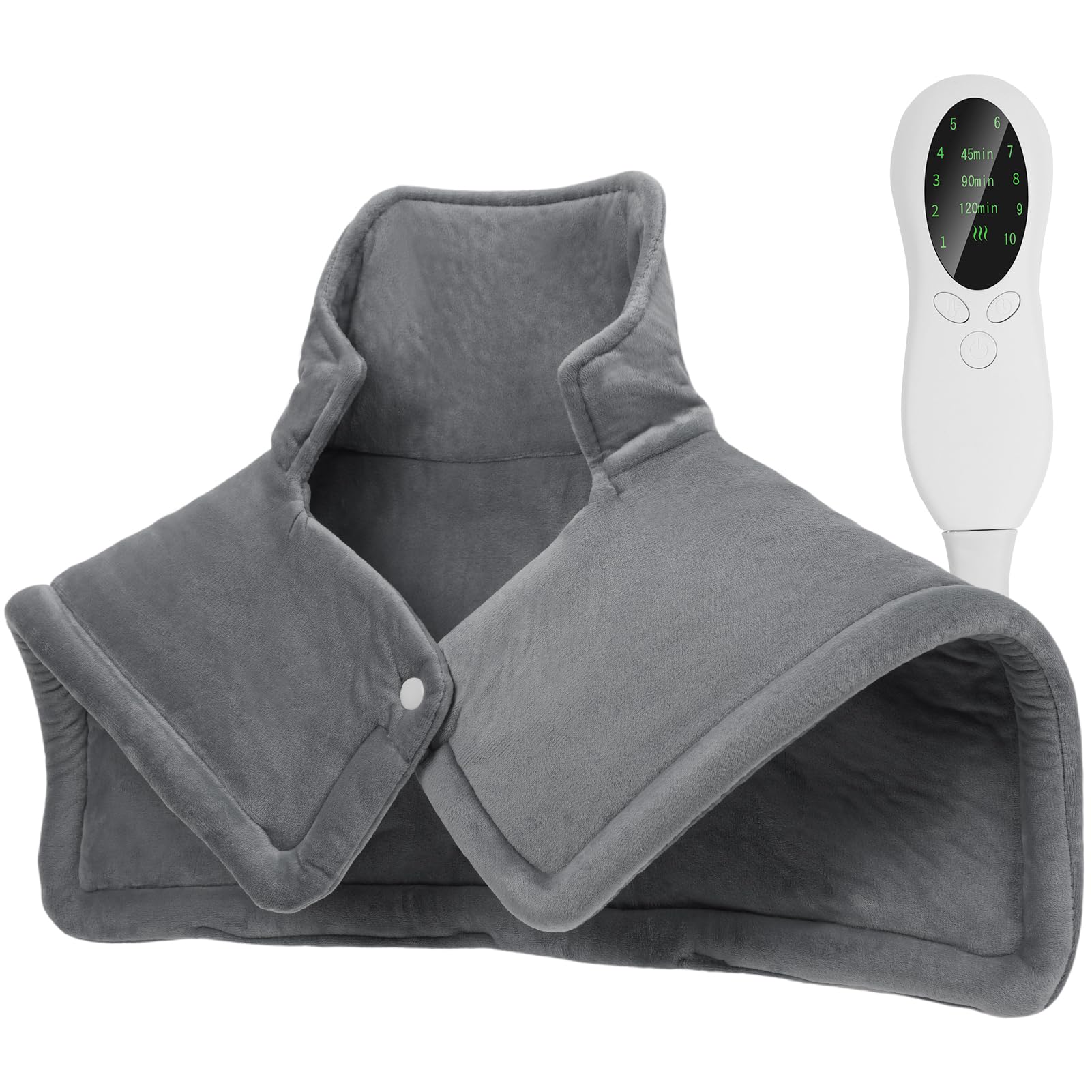 SEISSO heating pad gray with soft flannel texture for soothing neck warmth