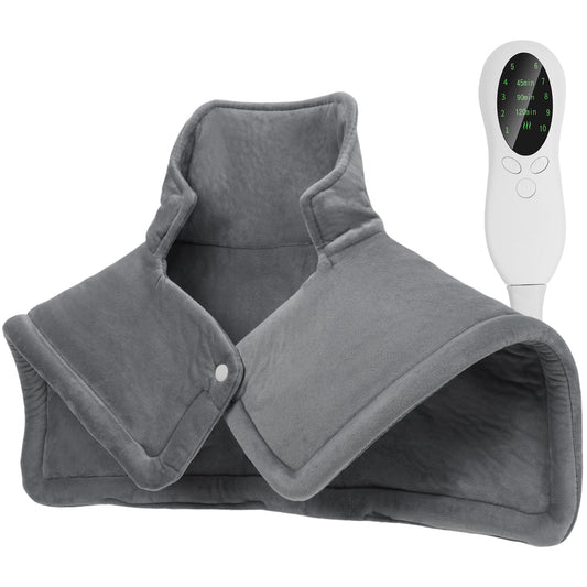 SEISSO heating pad gray with soft flannel texture for soothing neck warmth
