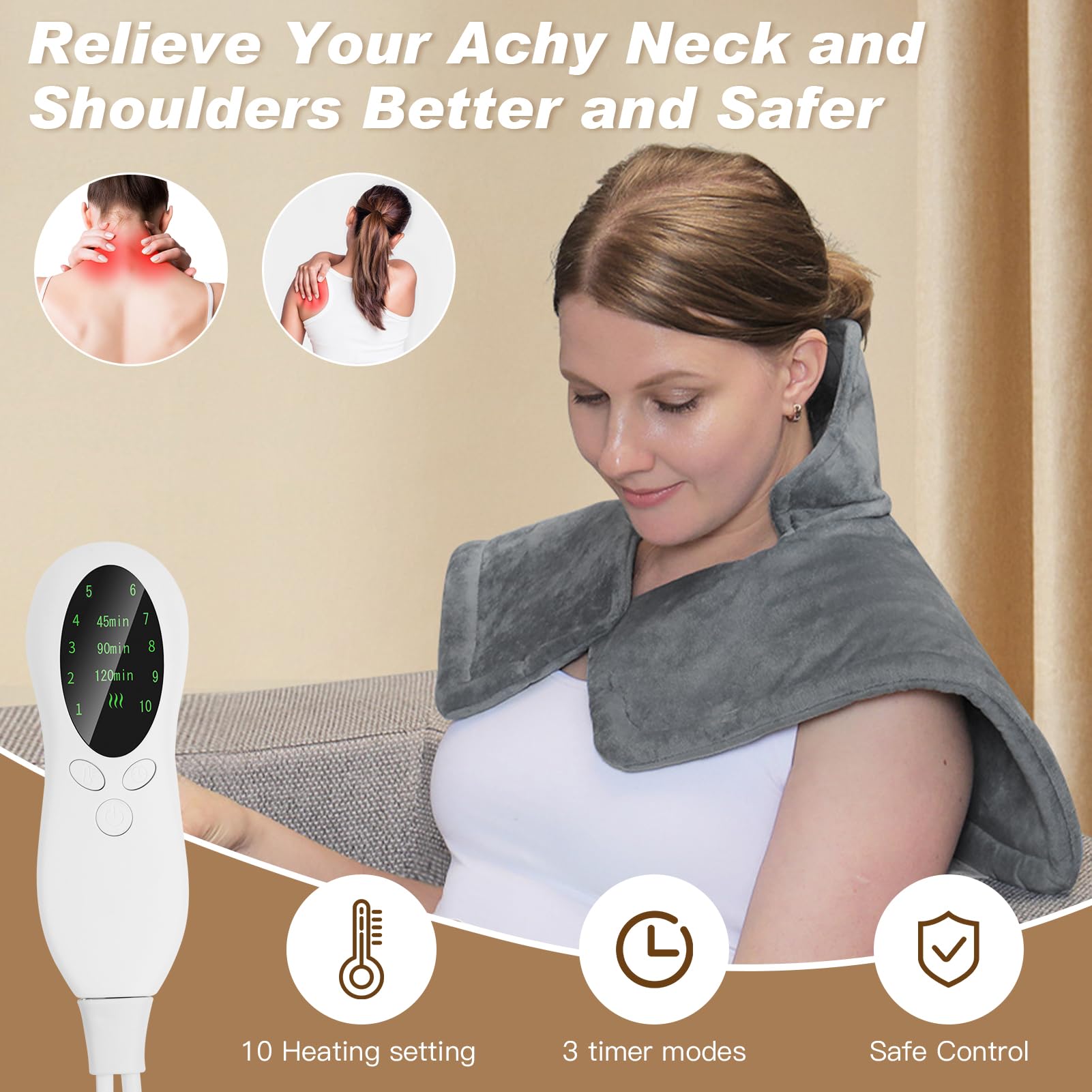 SEISSO neck and shoulder pad drapes naturally for targeted comfort after long work