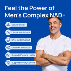 Close-up of Selerb NAD+ for Men label highlighting liposomal NAD+