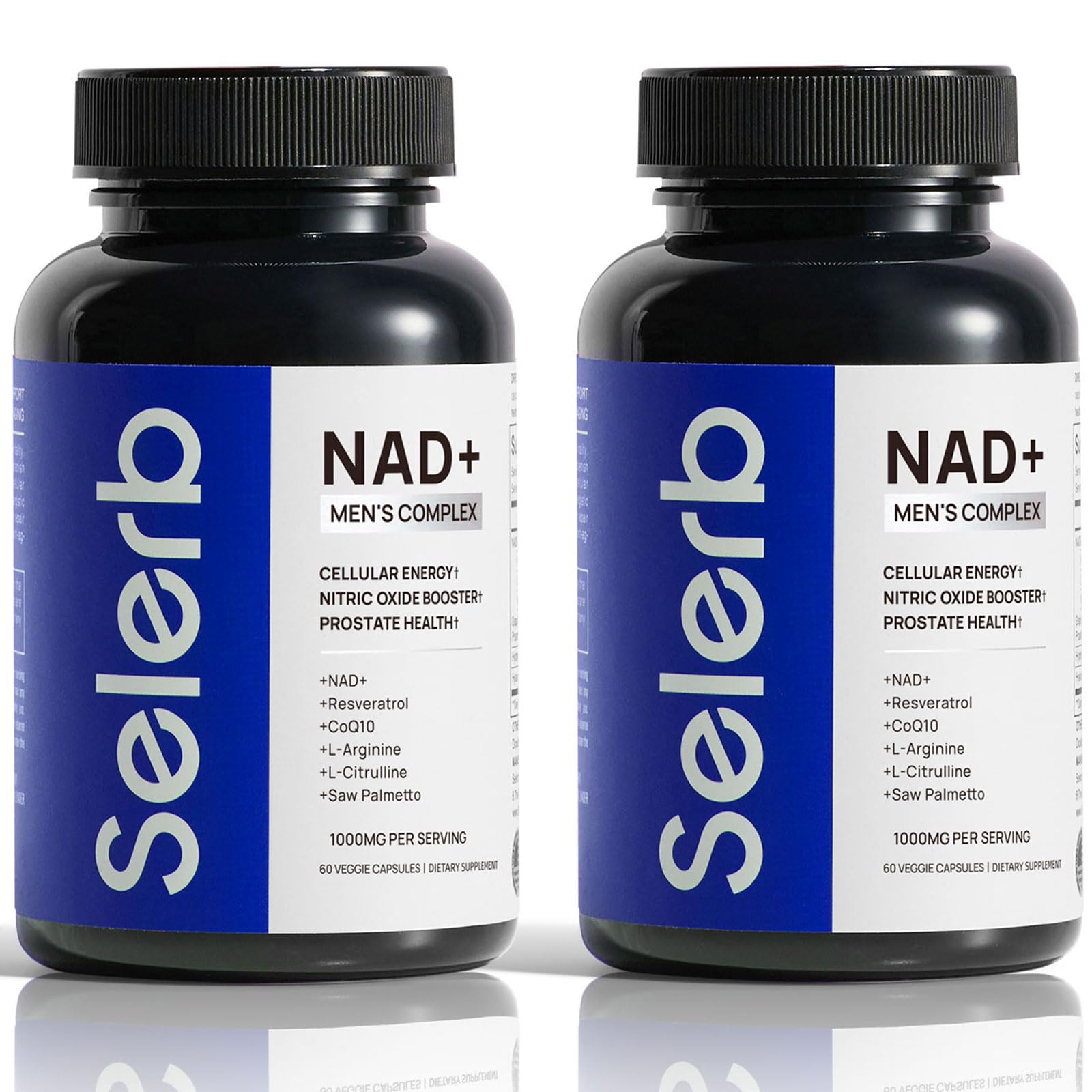 Selerb NAD+ for Men set of two bottles shown for daily energy support