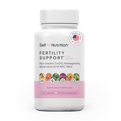 SELF NUTRITION Fertility Support bottle front promoting daily reproductive wellness