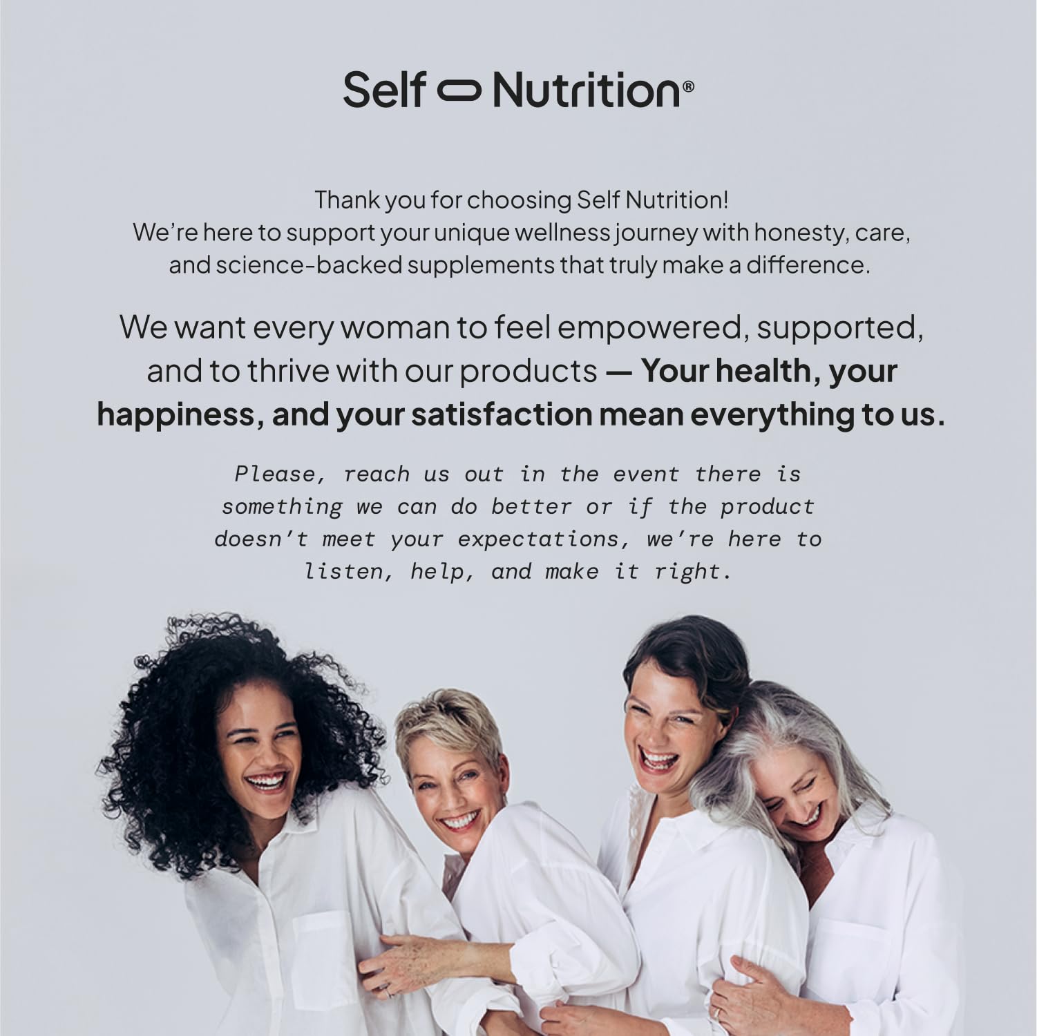 SELF NUTRITION Fertility Support bottle with care guide