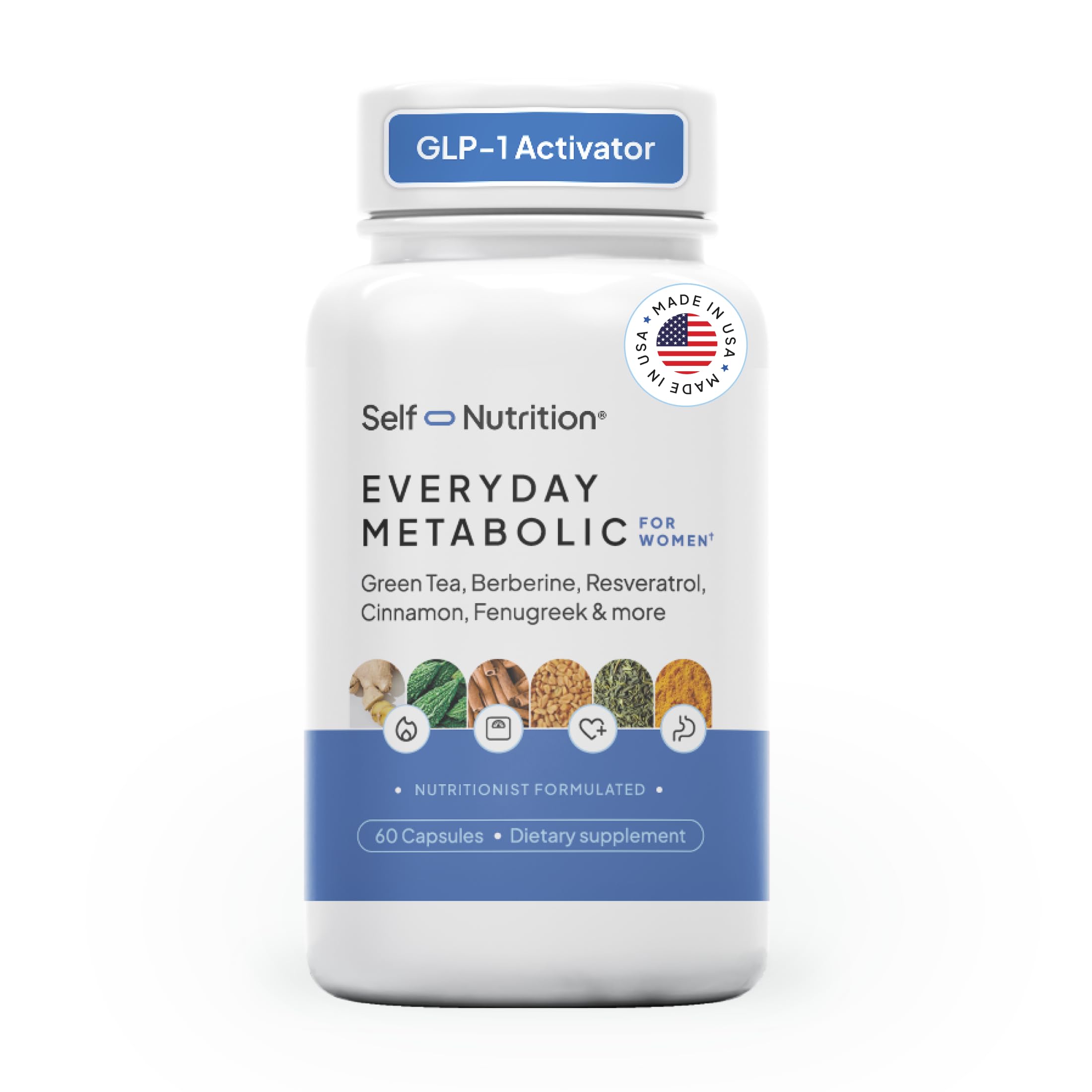 SELF NUTRITION GLP-1 Berberine bottle for natural appetite control.