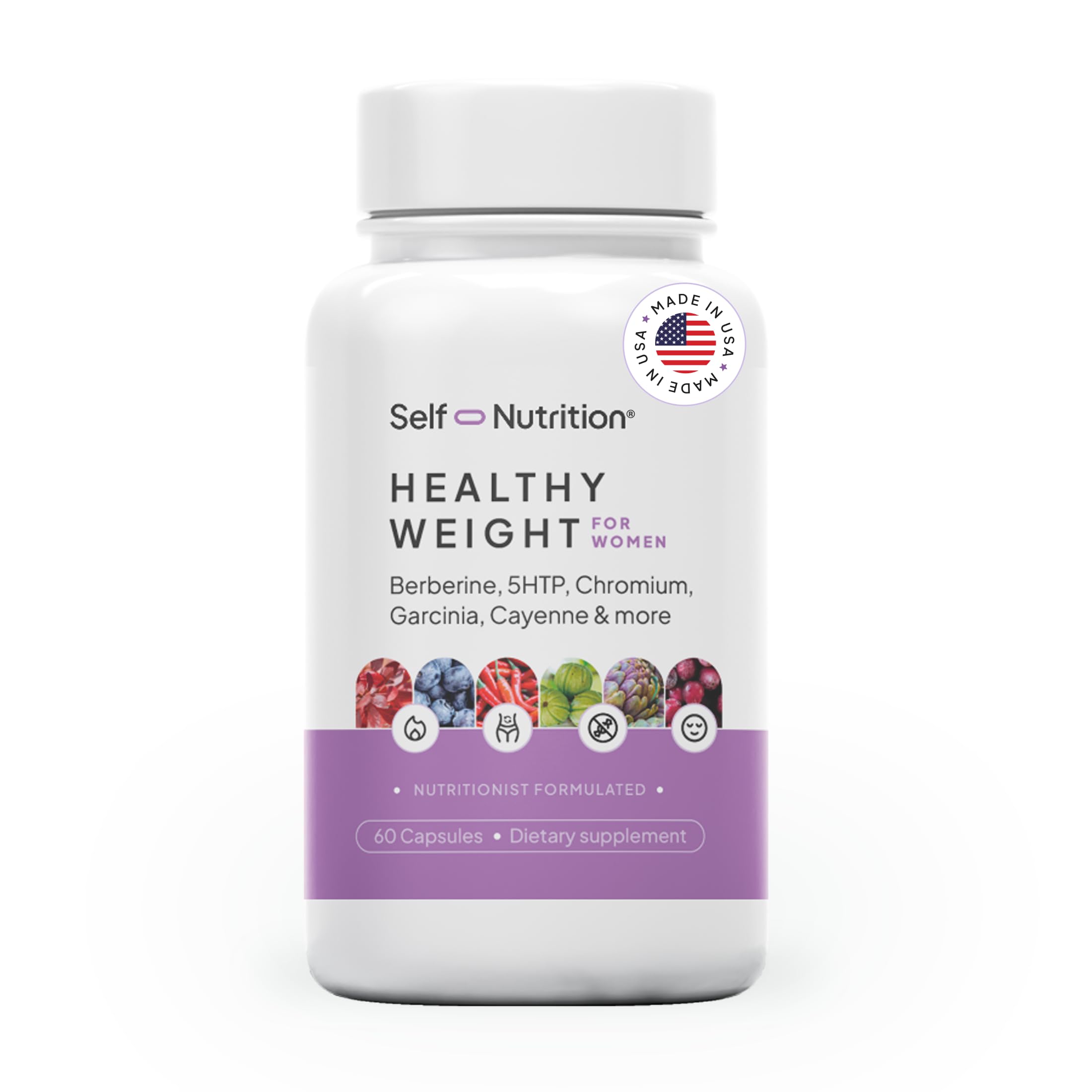 SELF NUTRITION healthy weight loss bottle front for women, with appetite support.