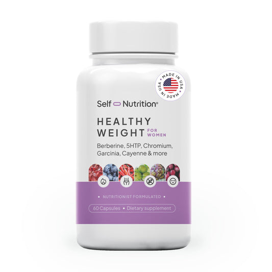 SELF NUTRITION healthy weight loss bottle front for women, with appetite support.