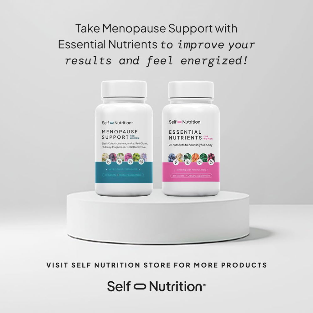 Self Nutrition Menopause ingredient dong-quai closeup conveys traditional wellness support.