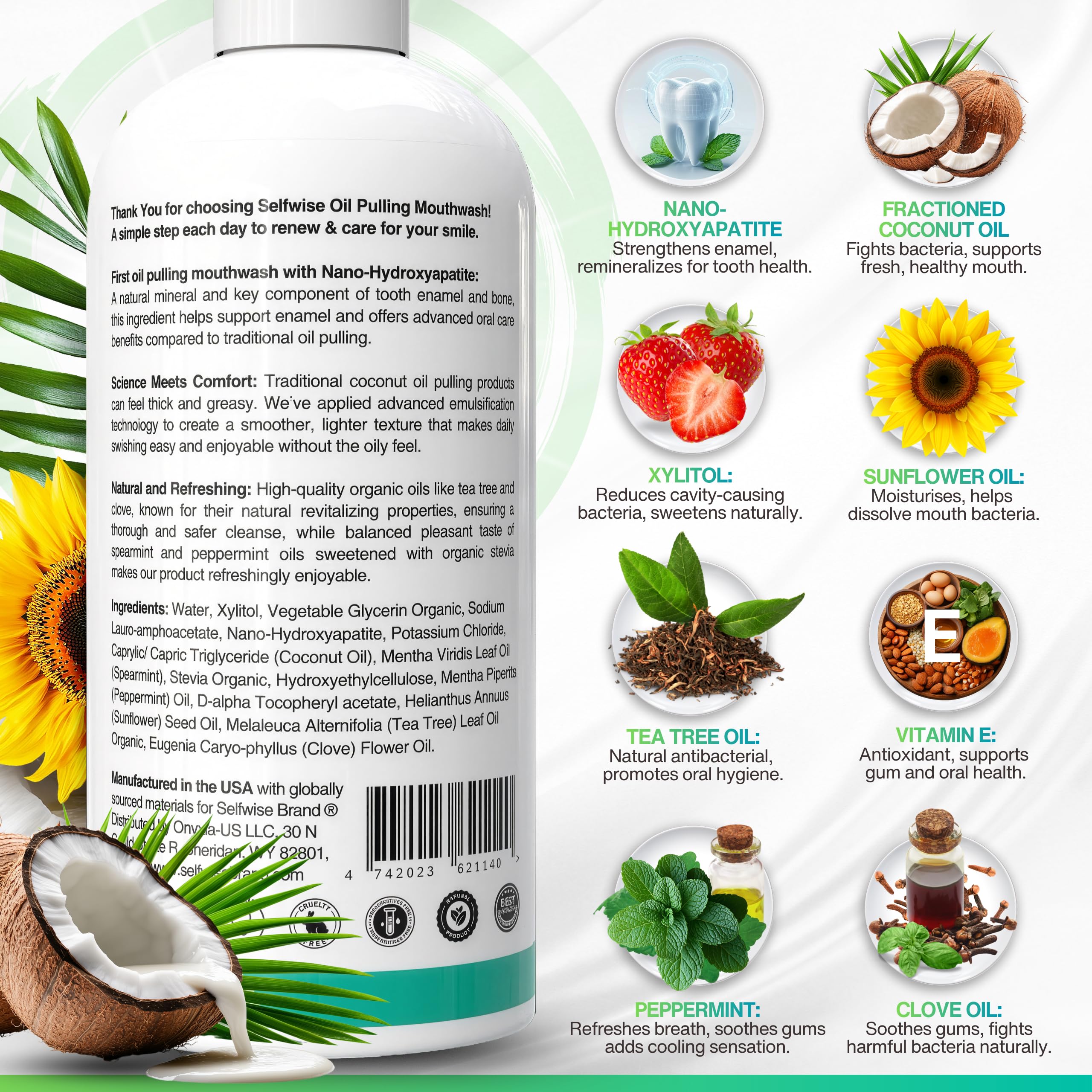 SelfWise emulsified texture closeup demonstrates light swish-friendly consistency.