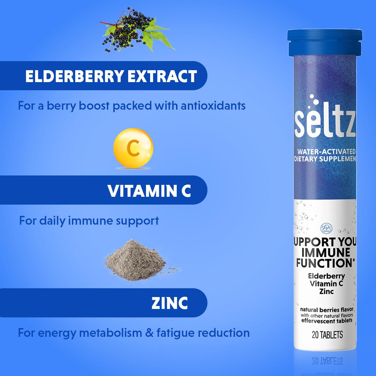 Seltz elderberry extract ingredient highlight for daily use.