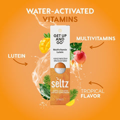 Effervescent glass with Seltz Get Up and Go, ideal for busy mornings