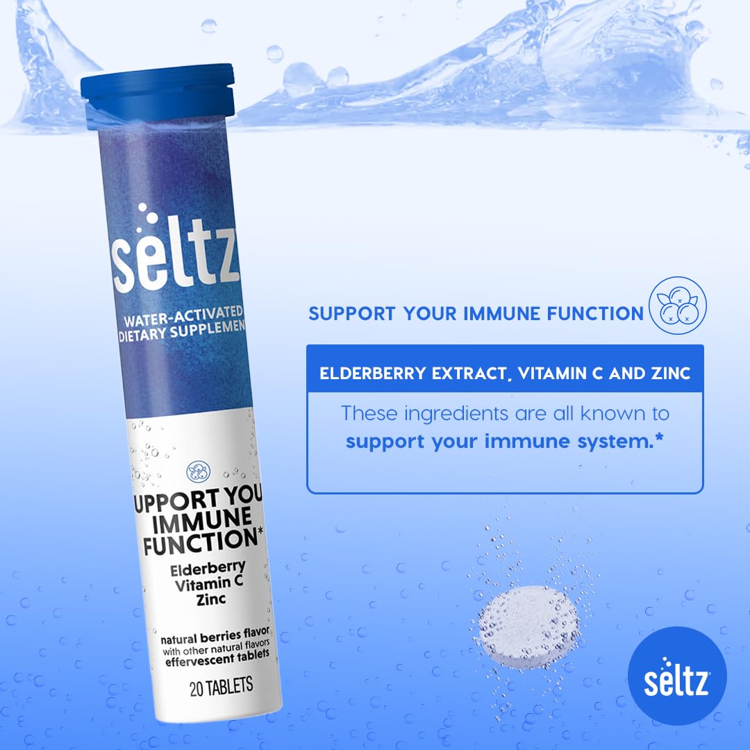 Seltz ready-to-drink preparation in a refreshing glass.