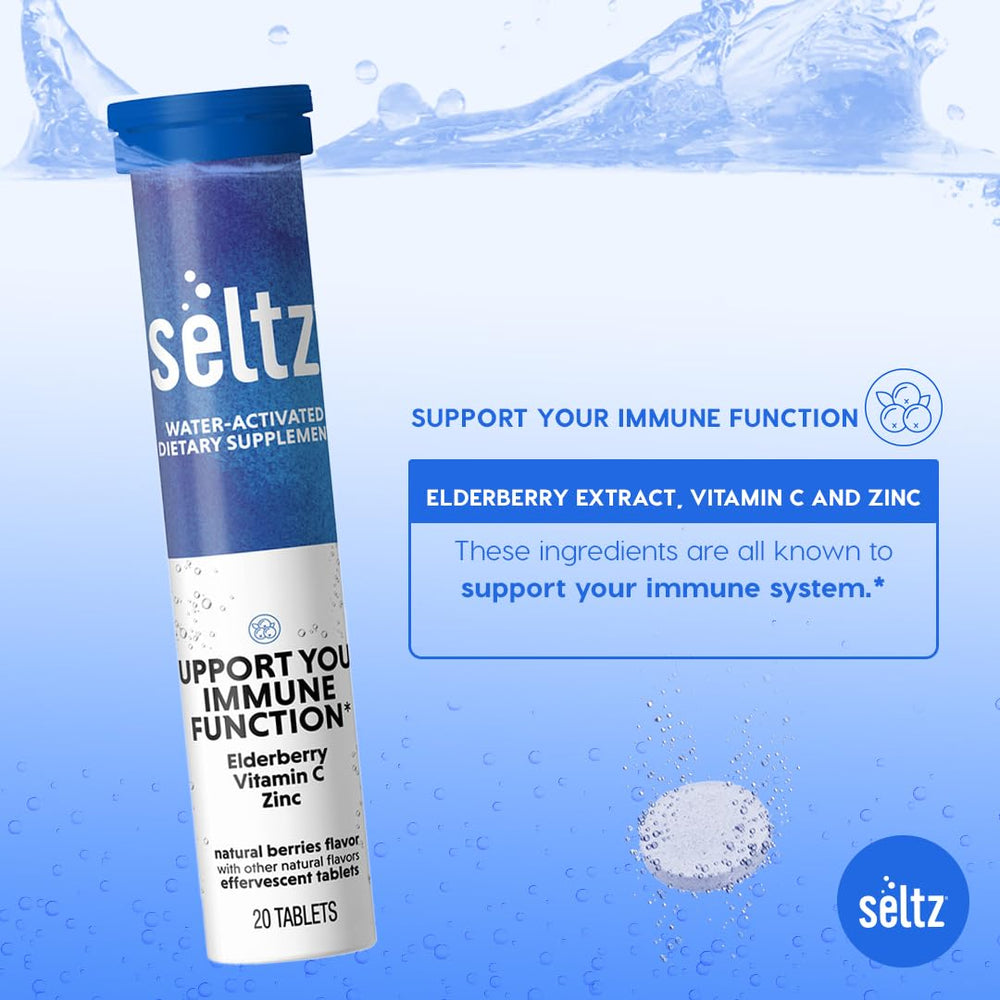 Seltz ready-to-drink preparation in a refreshing glass.
