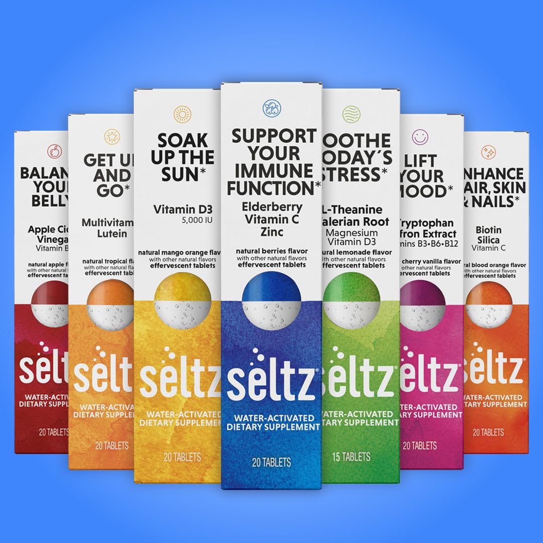 Seltz six-pack packaging shown for convenience.