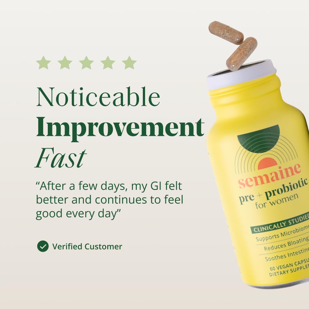 Semaine bloat relief benefits image hints reduced fullness