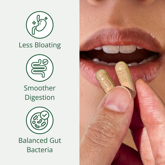 Semaine prebiotic probiotic capsules closeup for easy daily intake