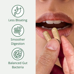 Semaine prebiotic probiotic capsules closeup for easy daily intake