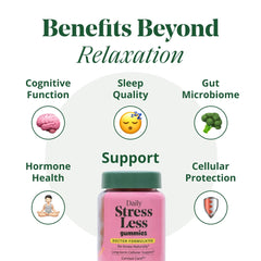 Semaine Stress Less Gummy beside nightstand during bedtime routine