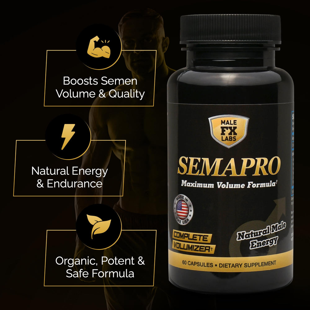 SEMAPRO label view emphasizing organic non-GMO ingredients and USA manufacturing.
