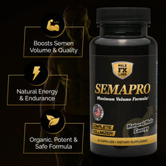 SEMAPRO label view emphasizing organic non-GMO ingredients and USA manufacturing.